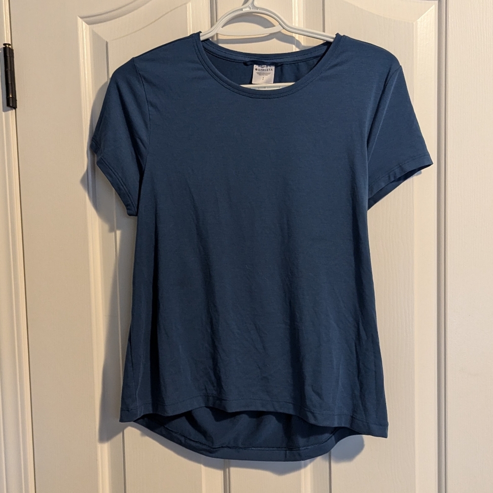 Athleta Blue Top with Opening in Back - Size Small